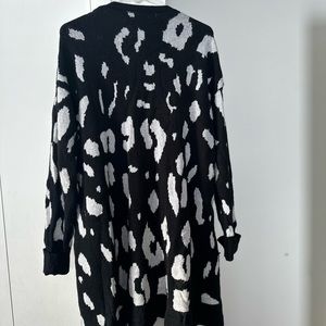 Black Leopard Print Open Front Cardigan Sweater  Boutique